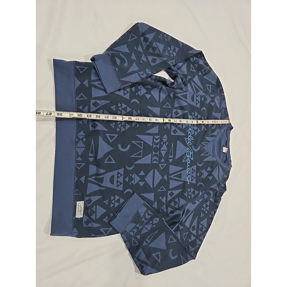 Eddie Bauer Mens Crewneck Sweatshirt Medium Geometric Pattern